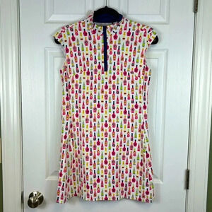 San Soliel solstyle ice sleeveless zip mock dress sz sm